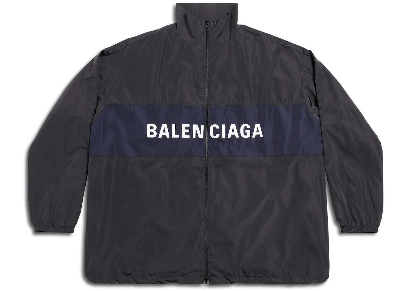 Balenciaga Logo Zip Up Jacket Black