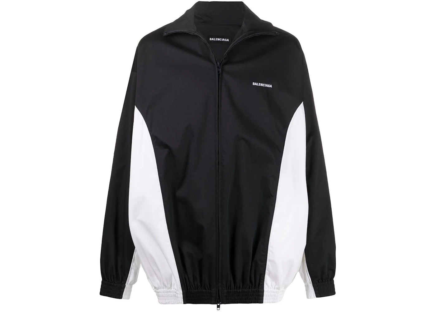 Balenciaga Logo Zip Up Windbreaker Jacket Black/White