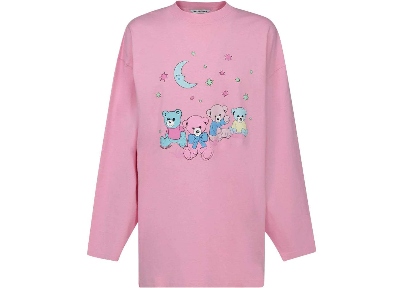 Balenciaga Love Bear Womens Oversized L/S T-Shirt Pink
