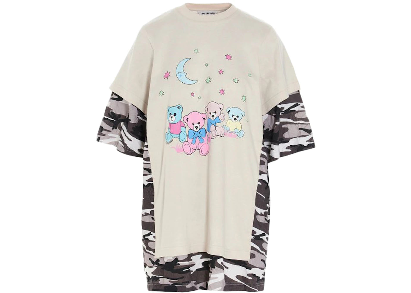 Balenciaga Love Bear Womens Oversized T-Shirt Camo