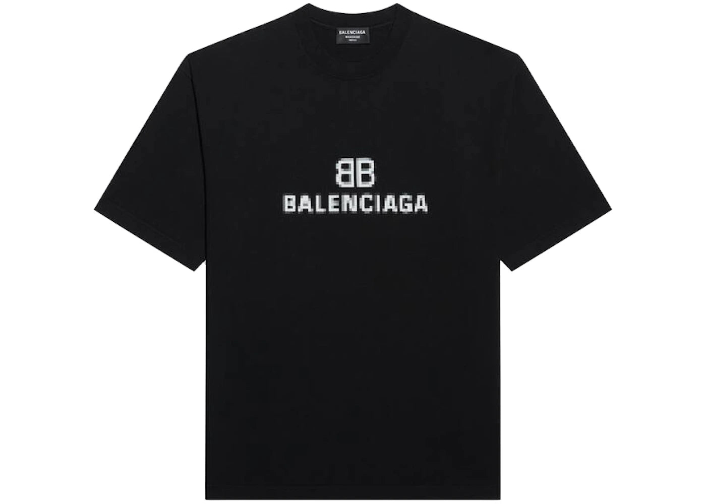 Balenciaga Mens BB Pixel Medium Fit T-shirt Black
