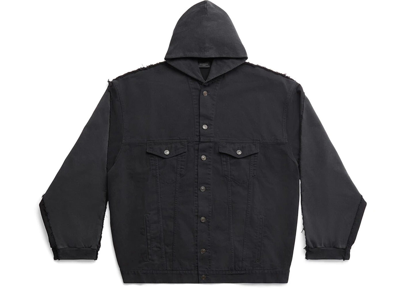 Balenciaga Men's Balenciaga Paris Hybrid Hooded Jacket Black