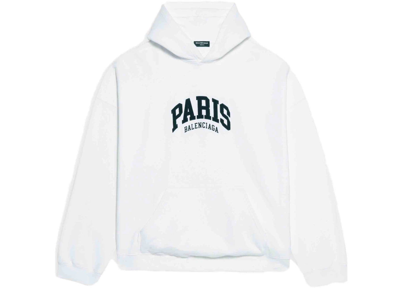 Balenciaga Mens Cities Paris Wide Fit Hoodie White