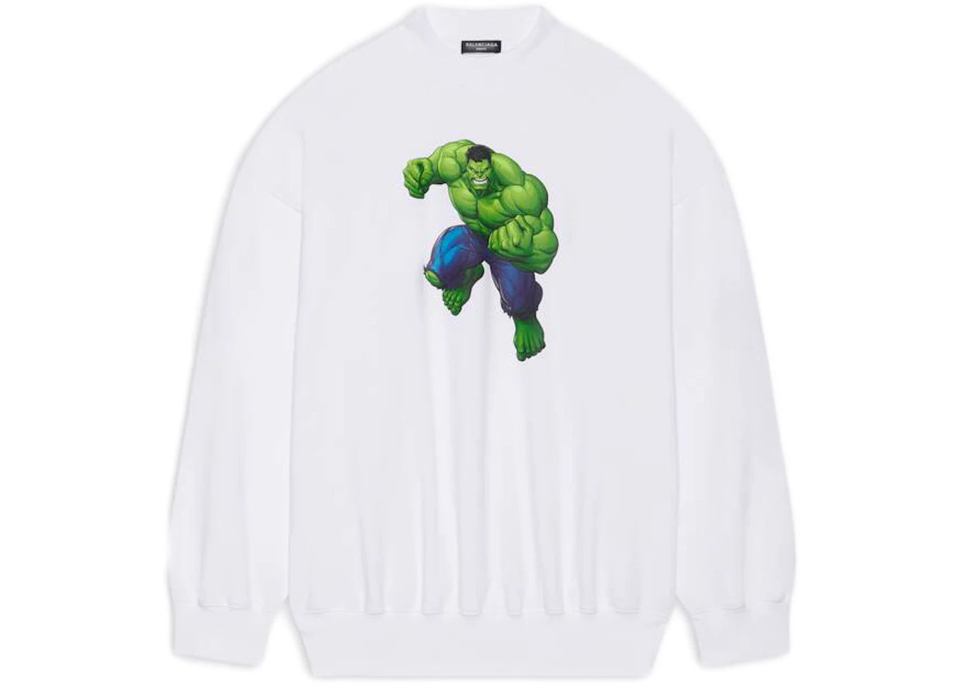 Balenciaga Mens Hulk 2021 MARVEL Crewneck White