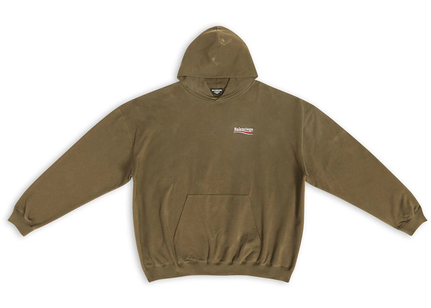 Balenciaga Men's Political Campaign Large Fit Hoodie Kaki