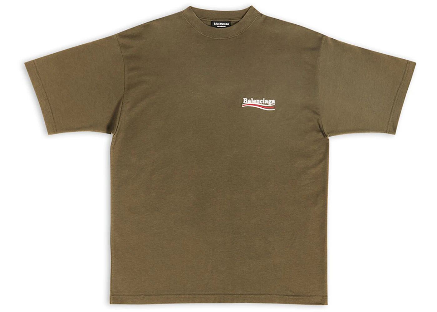Balenciaga Men's Political Campaign Large Fit T-shirt Kaki