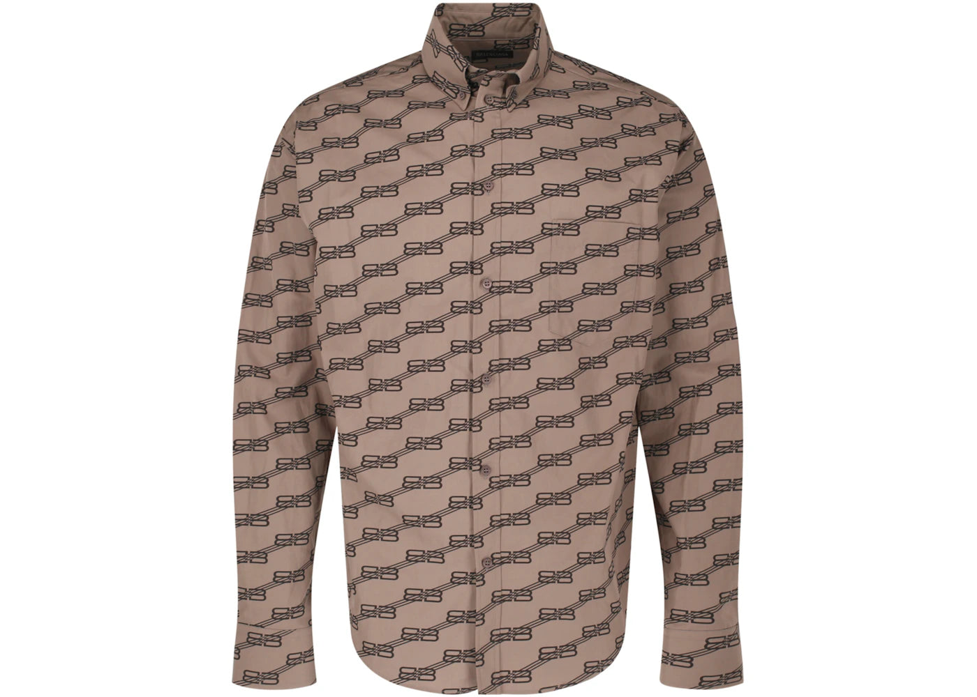 Balenciaga Monogram Long Sleeve Shirt Beige