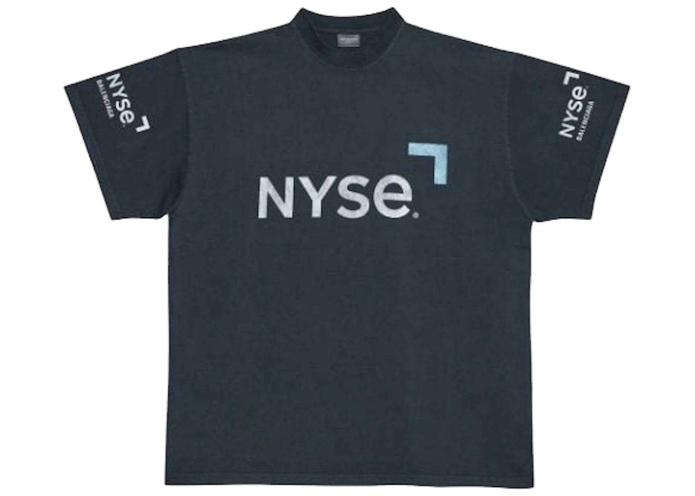 Balenciaga Nyse-Print Drop-Shoulder T-shirt Black