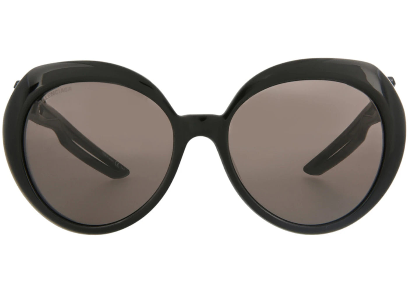 Balenciaga Oval-Frame Acetate Sunglasses Black/Grey (BB0024S-30007740-004-00011)