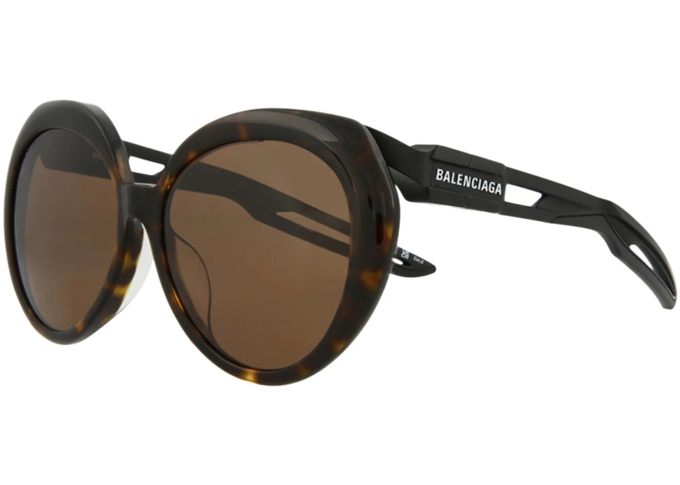 Balenciaga Oval-Frame Acetate Sunglasses Havana/Black/Brown (BB0024SA-30007767-001)