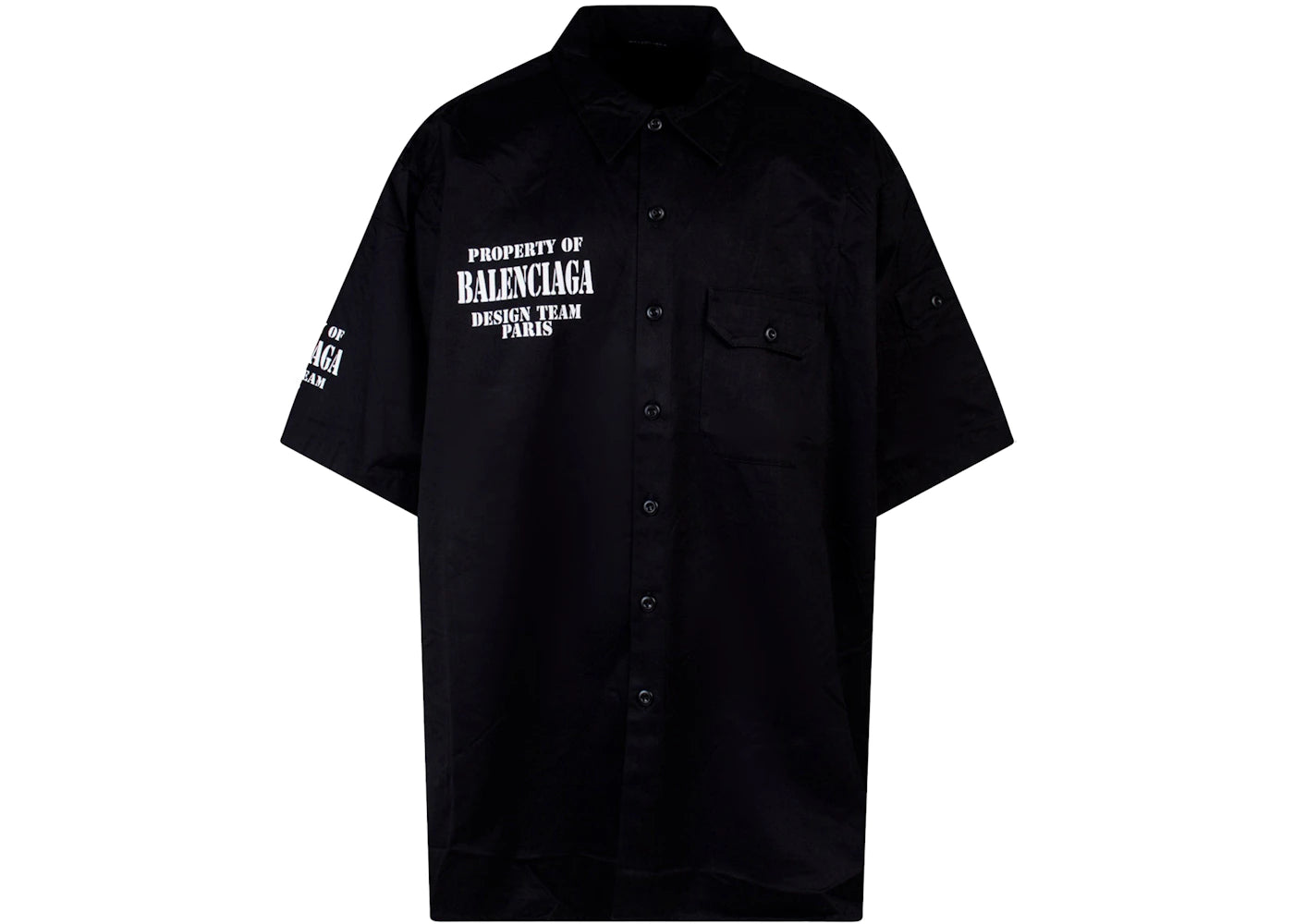 Balenciaga Oversize Unifit Cotton Shirt Black