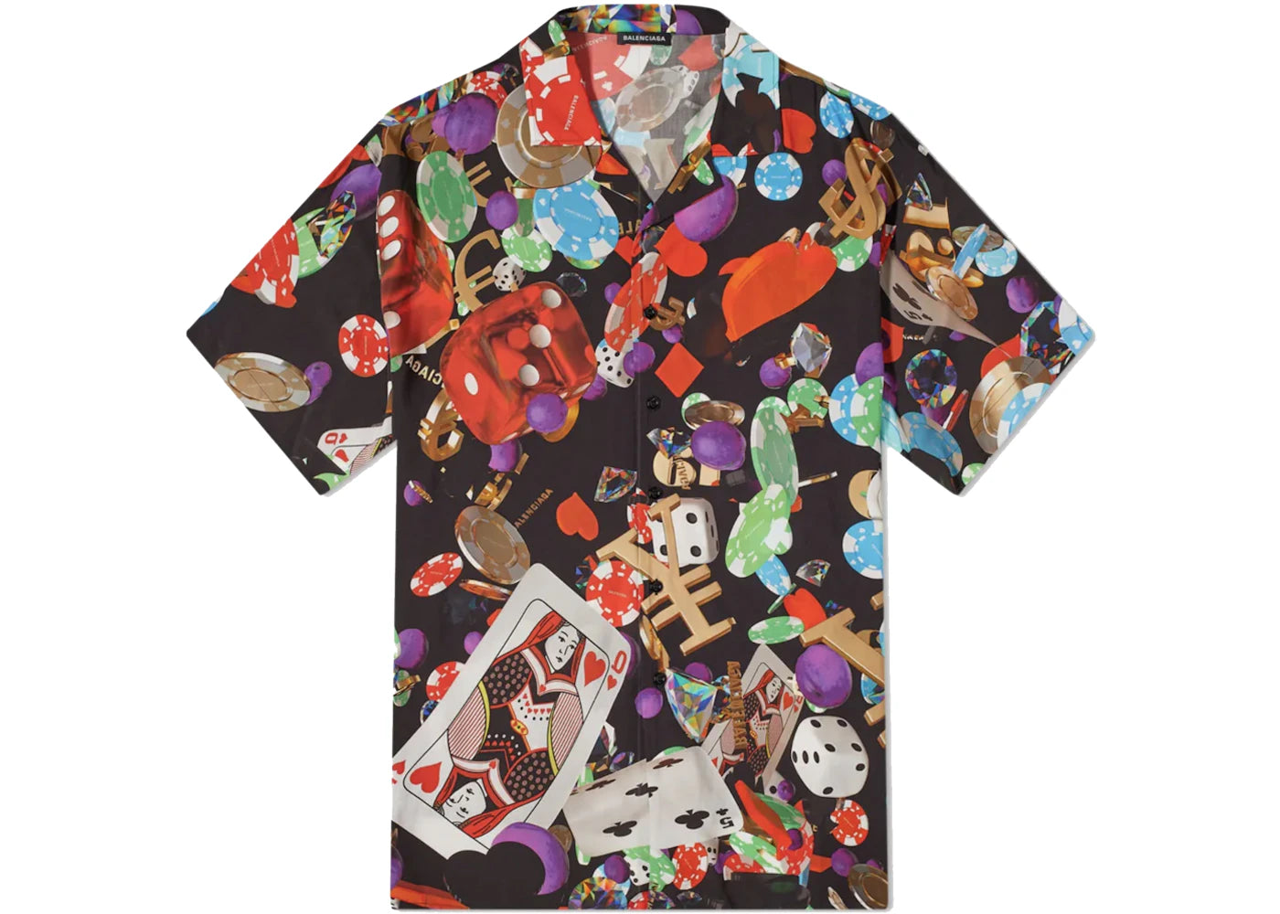 Balenciaga Oversized Fit Casino Button Up Shirt Multicolor