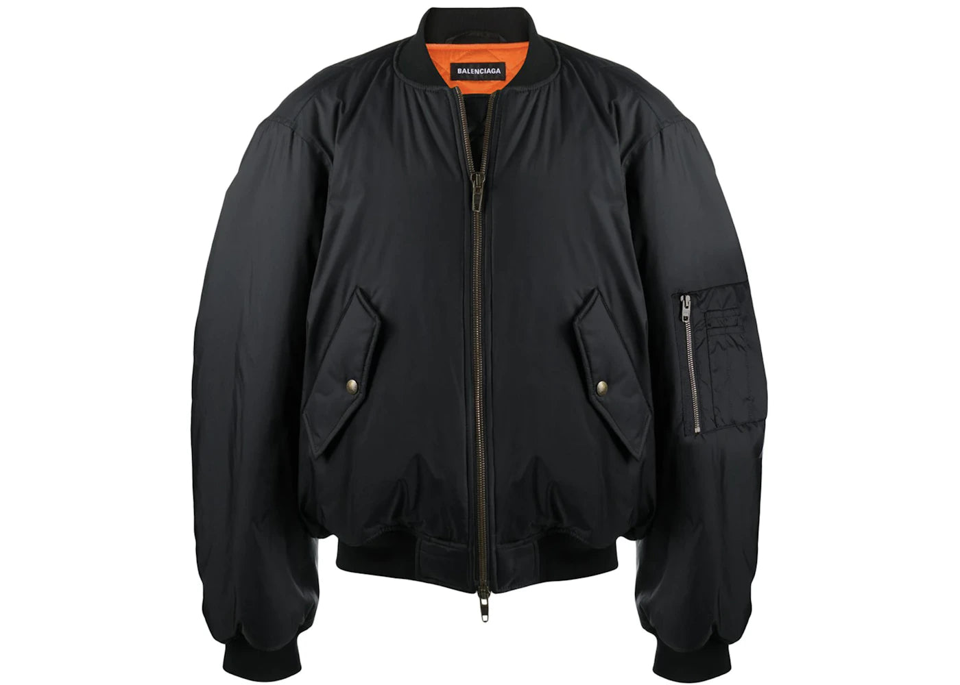 Balenciaga Padded Bomber Jacket Black