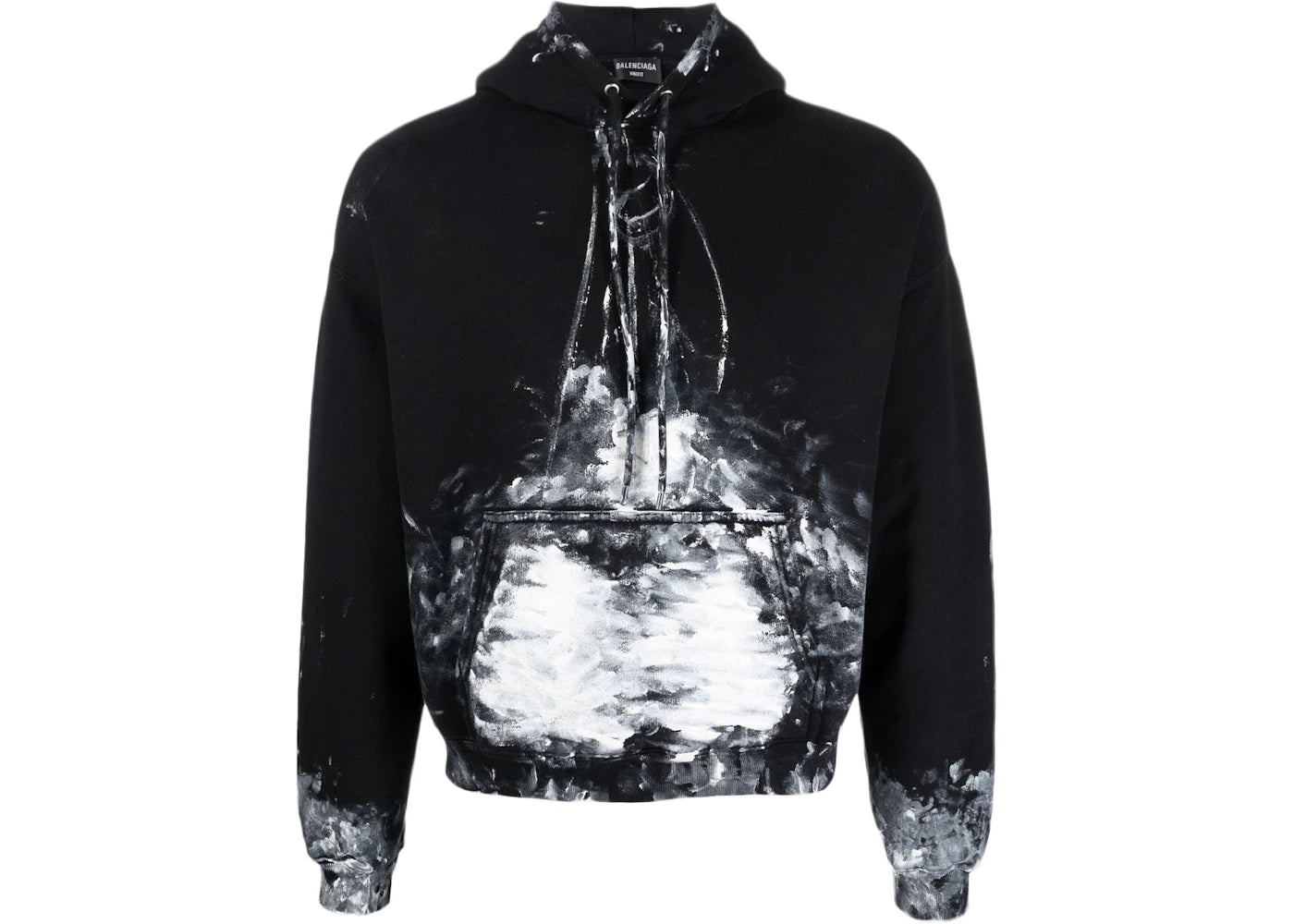 Balenciaga Painter Cropped Hoodie Black