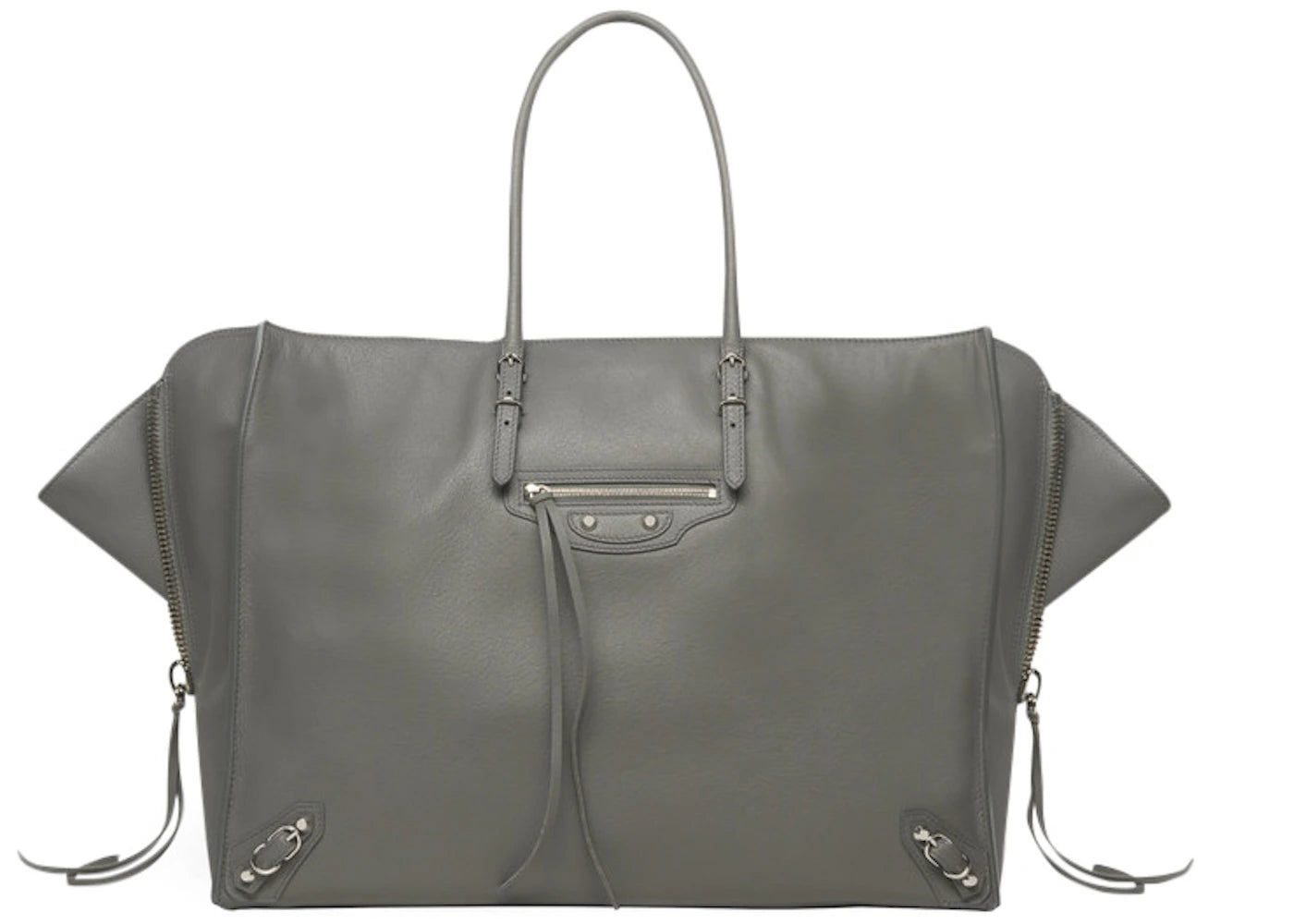 Balenciaga Papier A4 Zip Around Metal Grey
