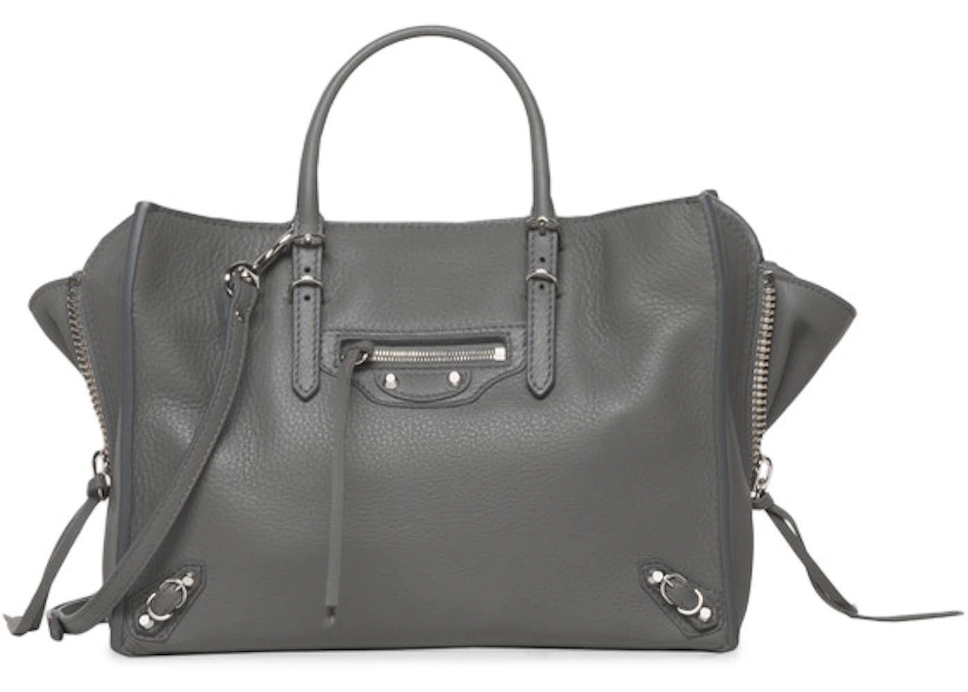 Balenciaga Papier A6 Zip Around Metal Grey