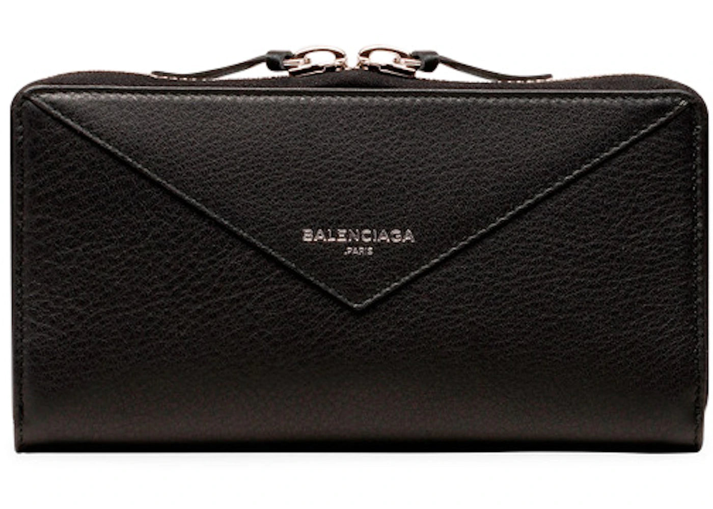 Balenciaga Papier Continental Zip Around Silver-tone Black