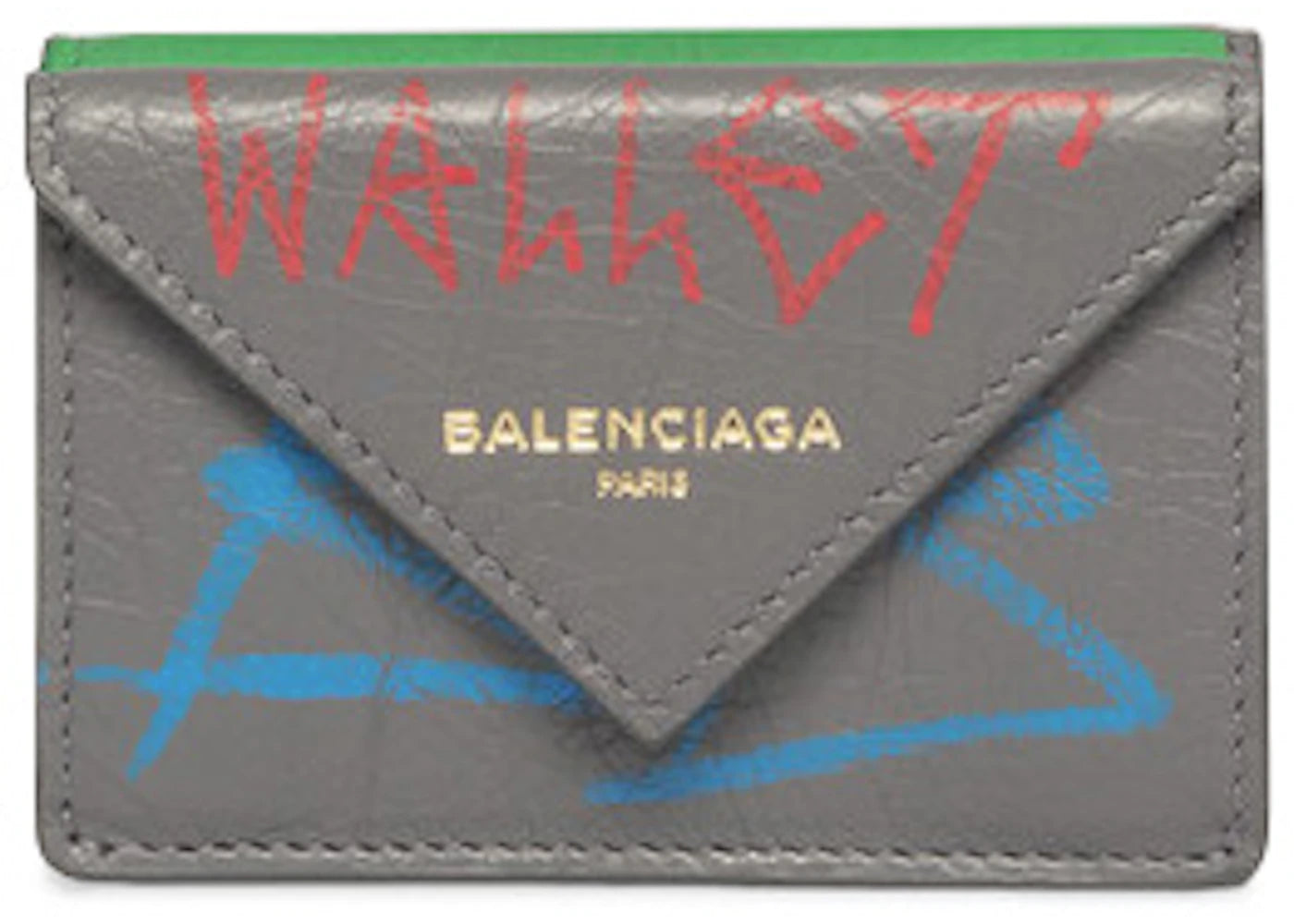 Balenciaga Papier Wallet Graffiti Mini Beige/Red