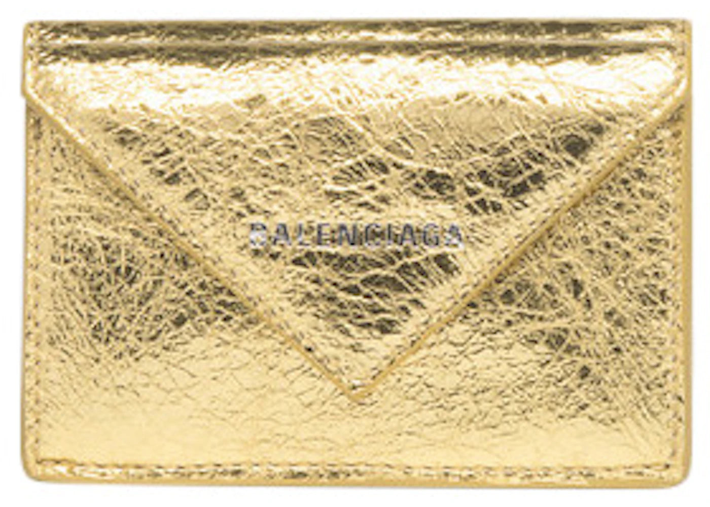 Balenciaga Papier Wallet Metallic Effect Mini Gold