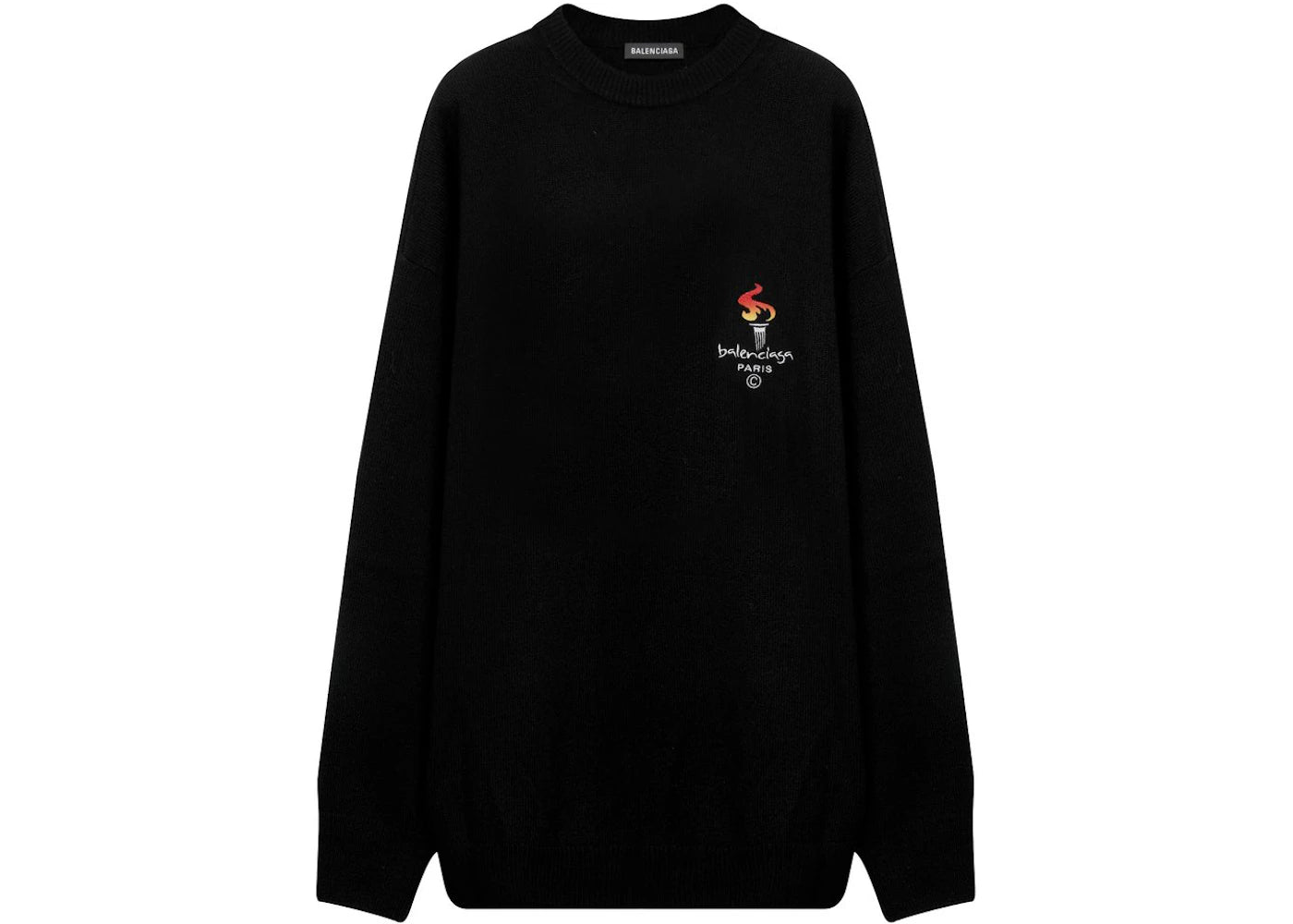 Balenciaga Paris Crewneck Sweater Black