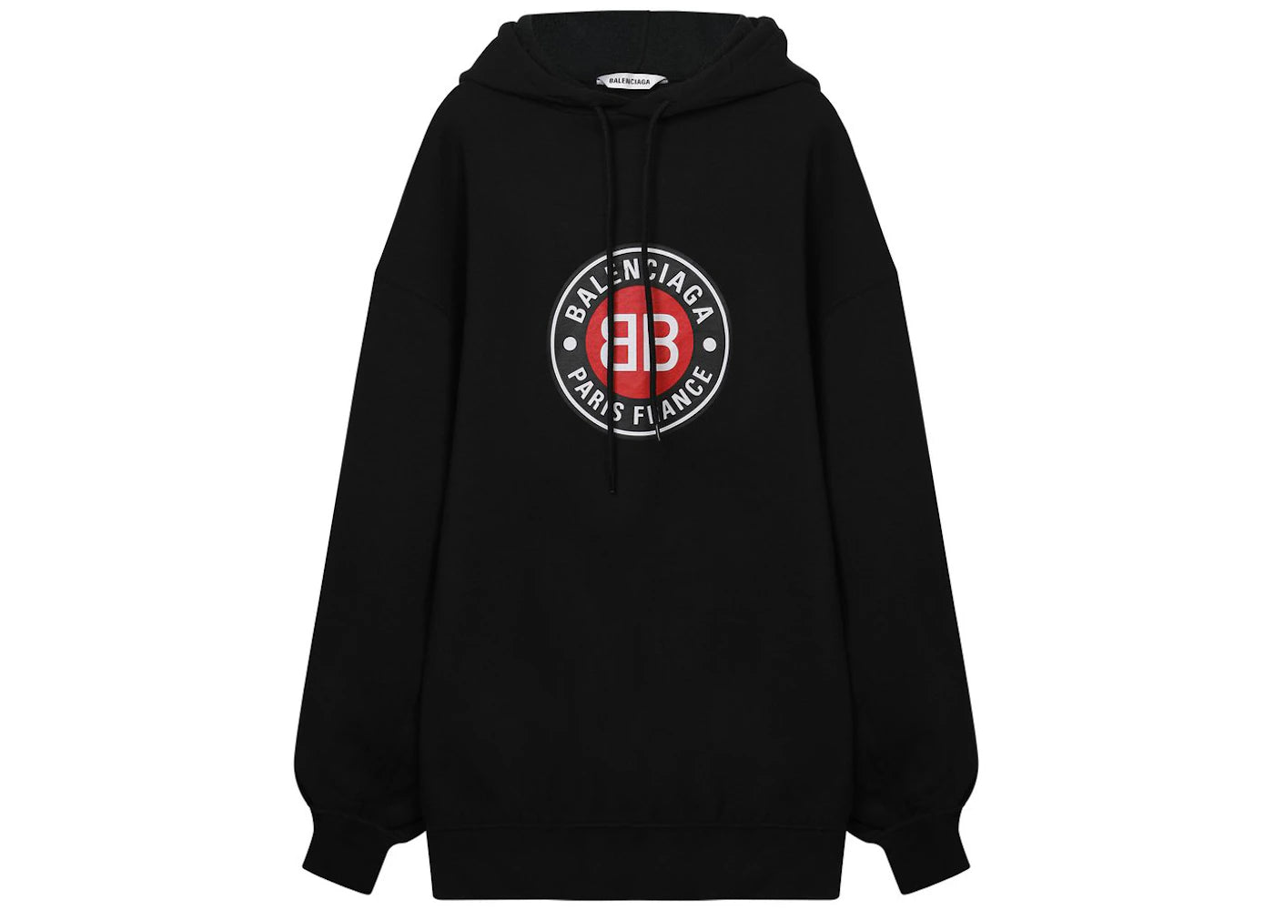 Balenciaga Paris France Print Hoodie Black