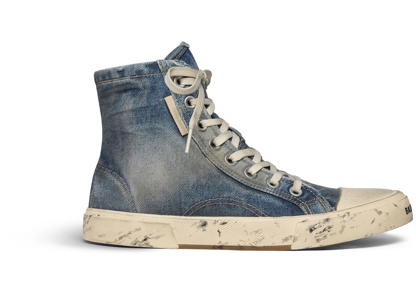 Balenciaga Paris High Top Blue Destroyed Denim