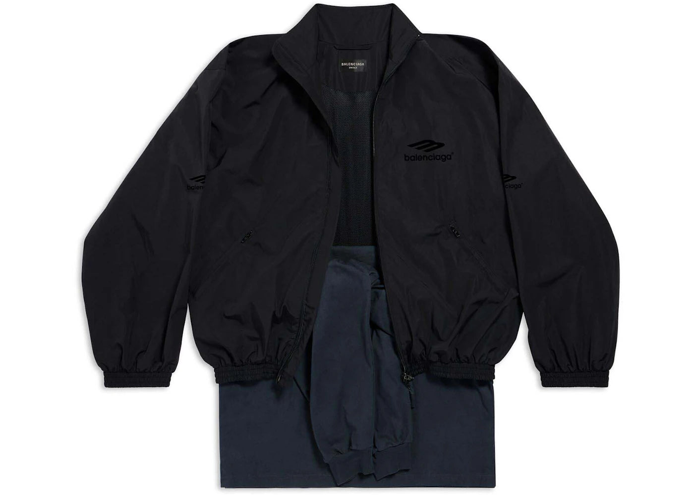 Balenciaga Patched Tracksuit Jacket in Black Black