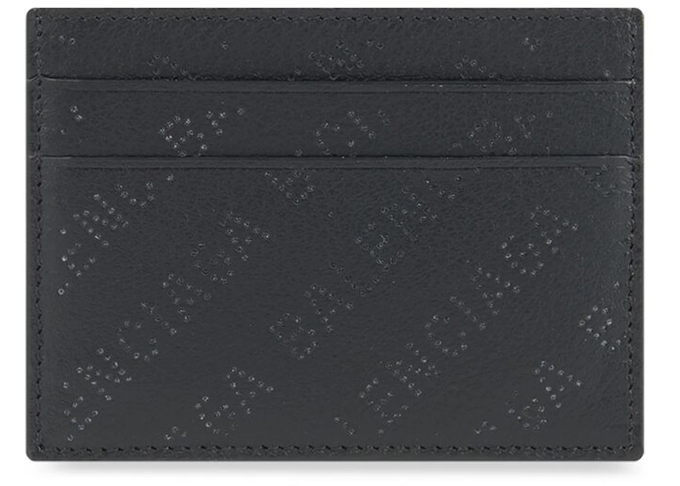 Balenciaga Perforated Logo (4 Card Slots 1 Slip Pocket) Cash Card Holder Black