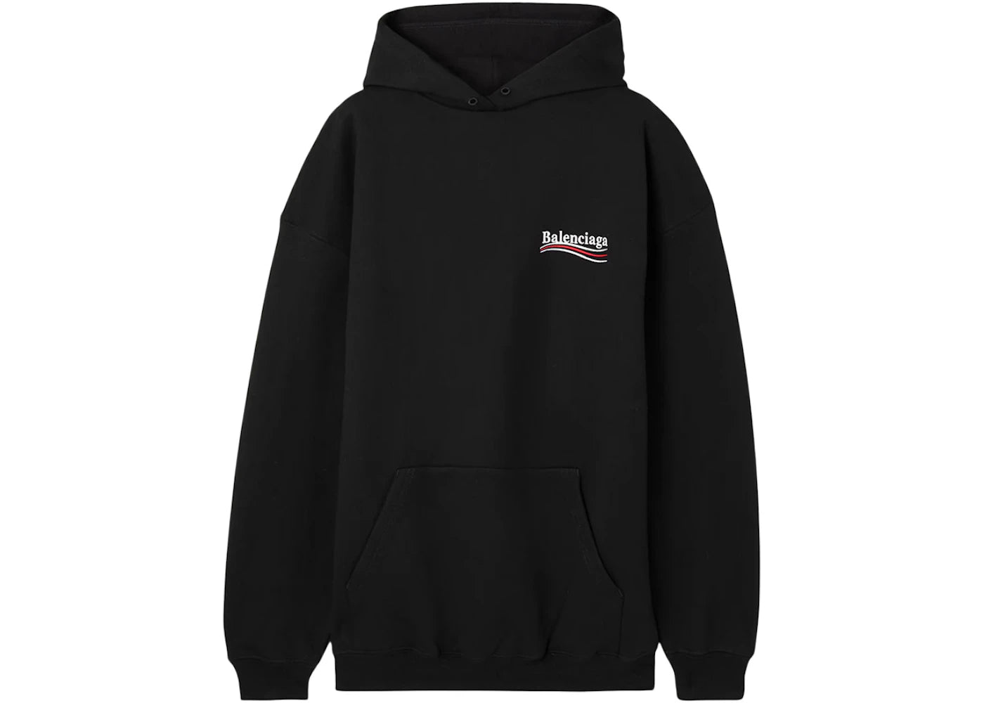 Balenciaga Political Campaign Large Fit Hoodie Black