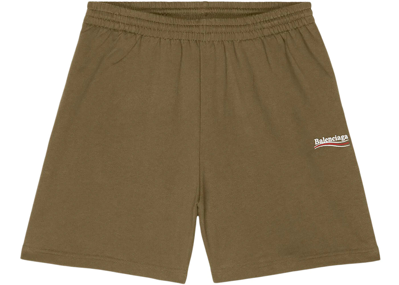Balenciaga Political Campaign Large Fit Sweat Shorts Khaki/White/Red