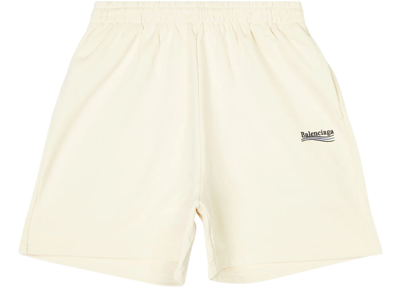 Balenciaga Political Campaign Large Fit Sweat Shorts Light Beige/Black/Blue