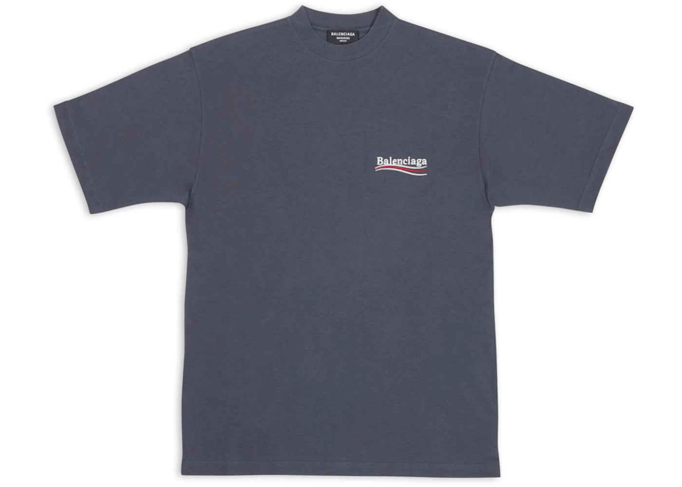 Balenciaga Political Campaign Large Fit T-Shirt Dark Grey/White