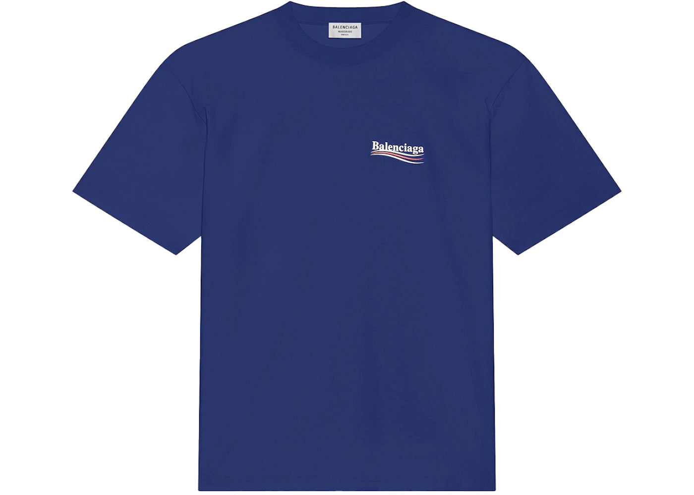 Balenciaga Political Campaign Large Fit T-Shirt Pacific Blue/White