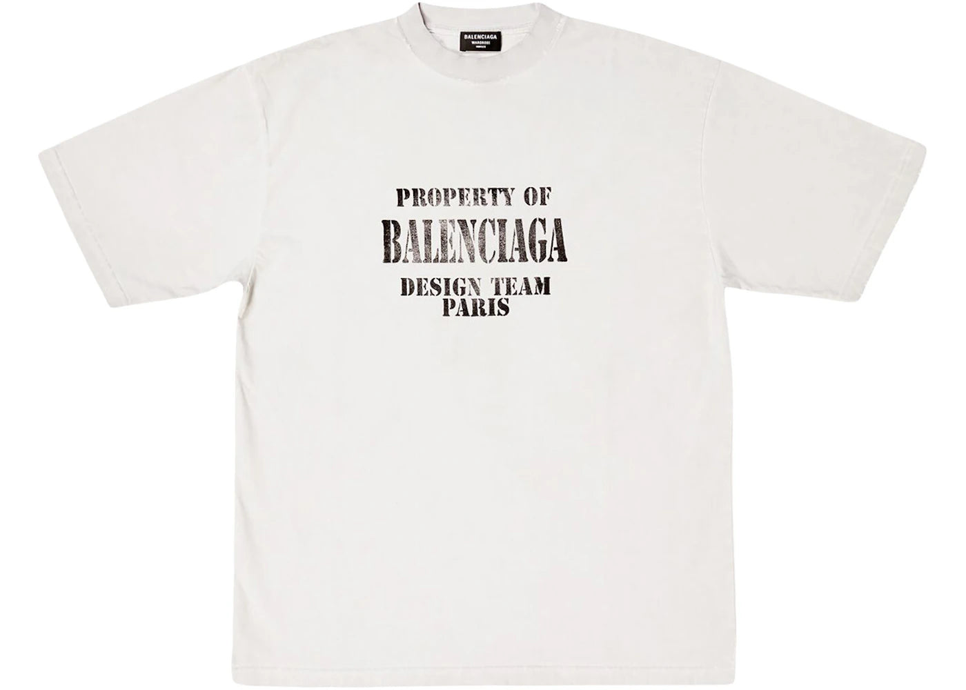 Balenciaga Property Large Fit Vintage T-shirt White/Black
