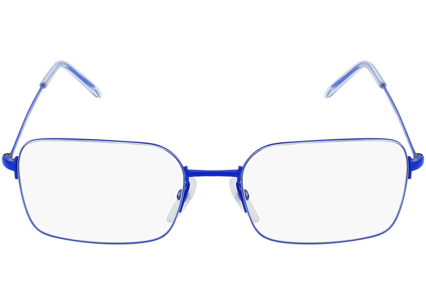 Balenciaga Rectangle-Frame Metal Sunglasses Blue/Transparent (BB0033O-30006632-004)