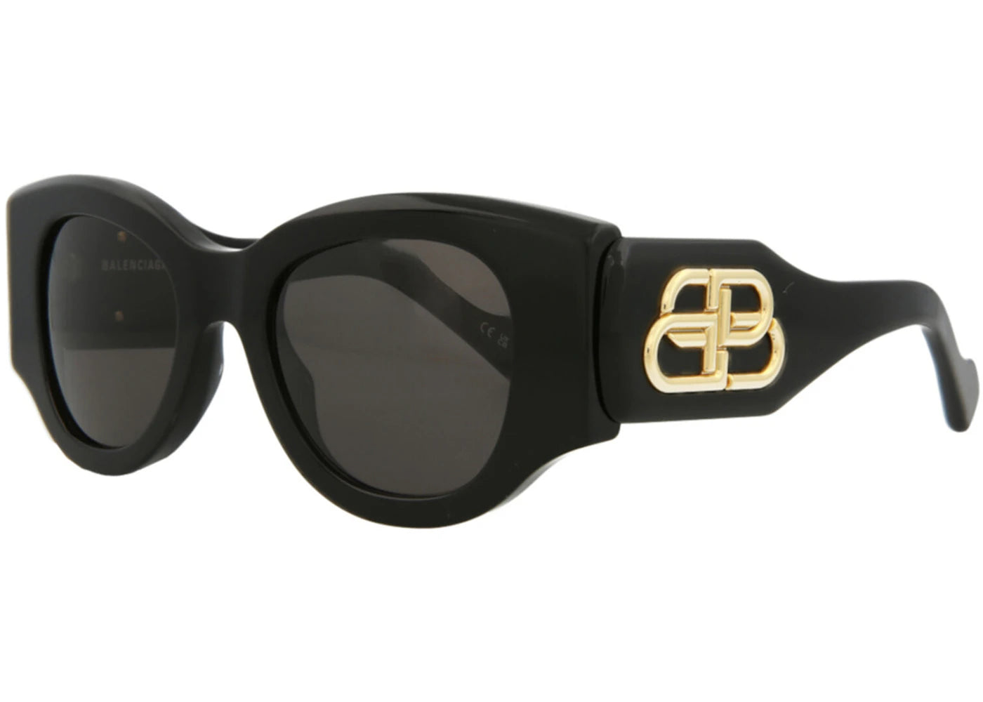 Balenciaga Round-Frame Acetate Sunglasses Black/Grey (BB0070S-30008288-006)
