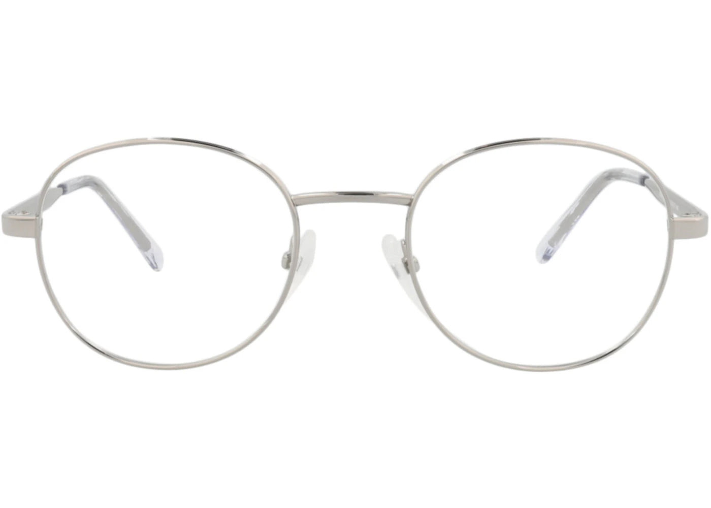 Balenciaga Round-Frame Metal Optical Frames Ruthenium Ruthenium Transparent (BB0036O-30007270-002)