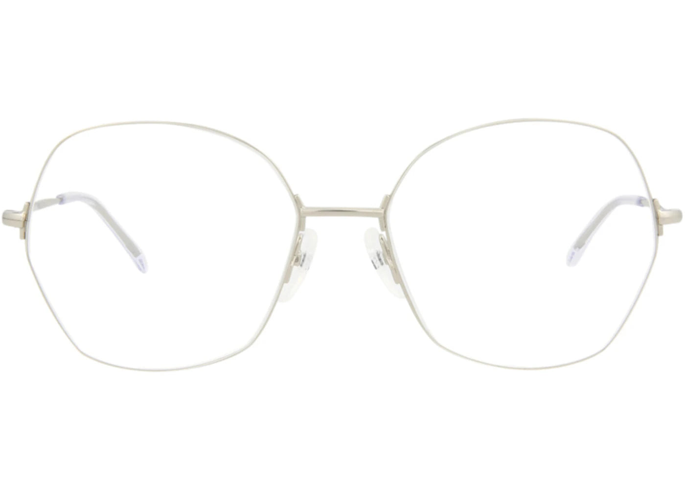Balenciaga Round-Frame Metal Optical Frames Silver Silver Transparent (BB0014O-30006641-002)