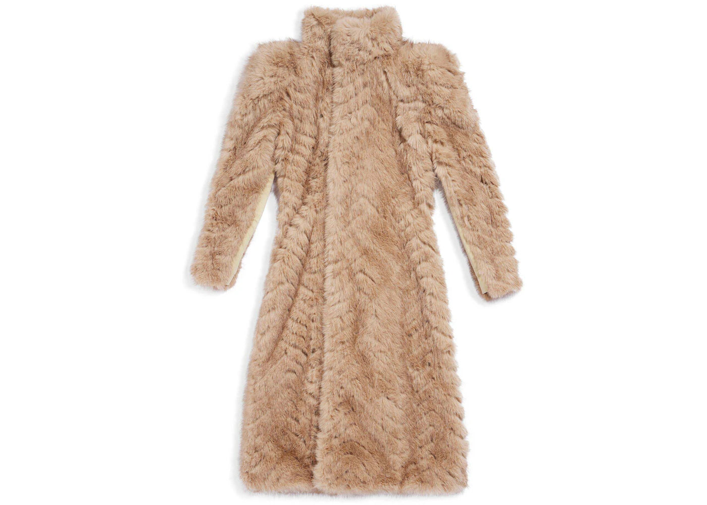 Balenciaga Round Shoulder Fitted Coat in Beige Beige