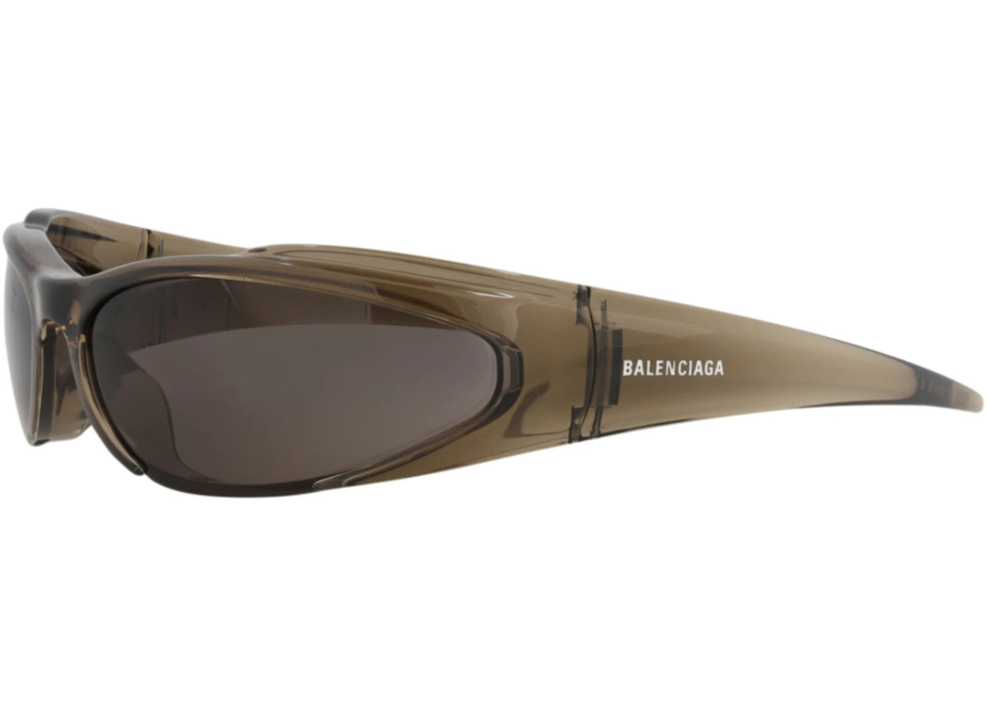 Balenciaga Shield Wrap Sunglasses Brown/Brown/Grey (BB0253S-30013966-002)