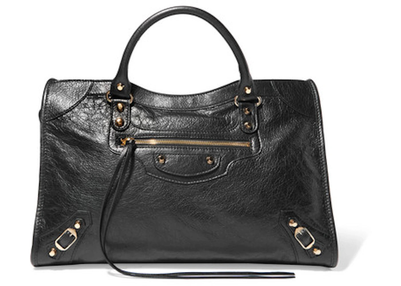Balenciaga Short Strap Classic City Textured Black