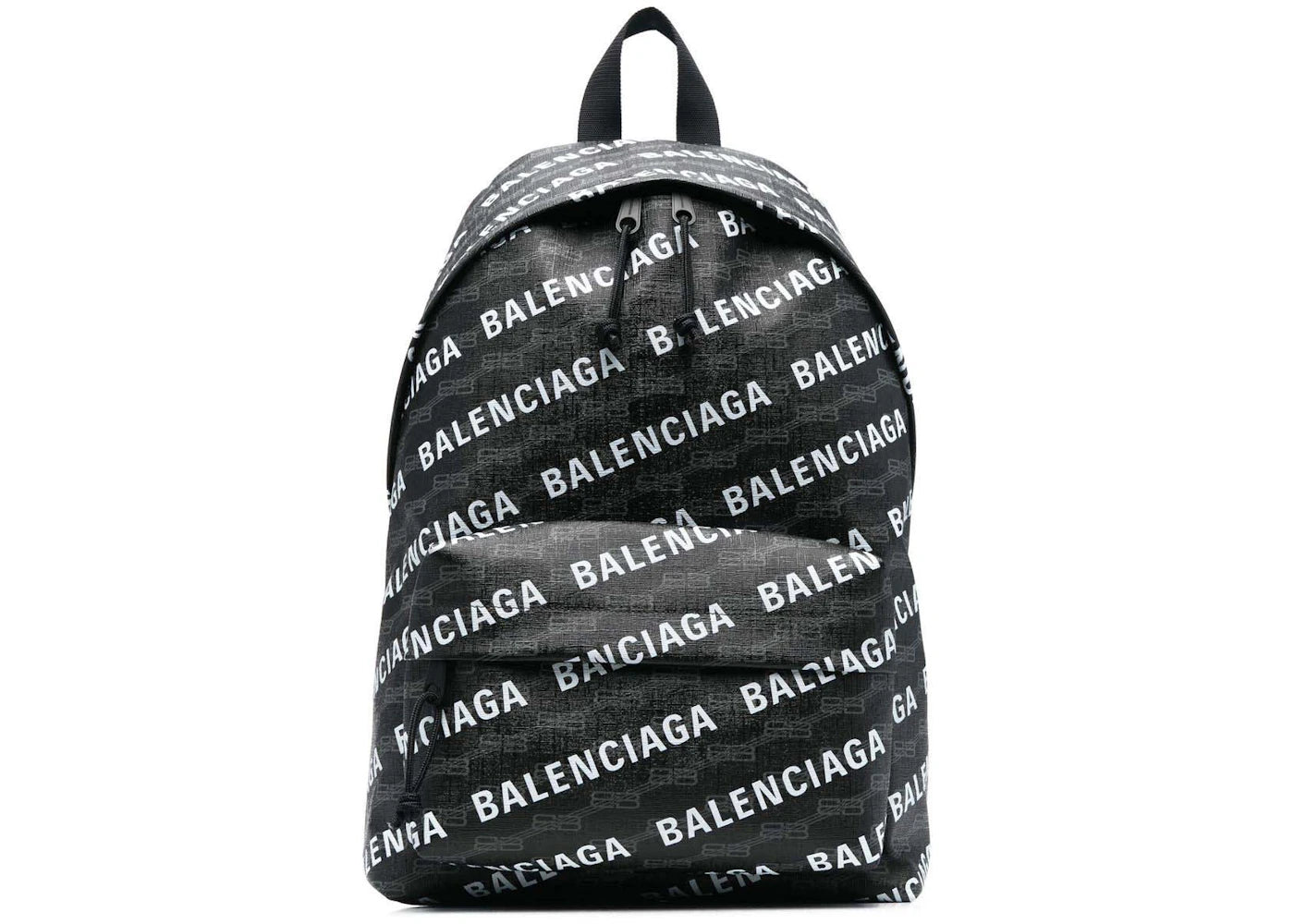 Balenciaga Signature Logo-Print Backpack Black/White