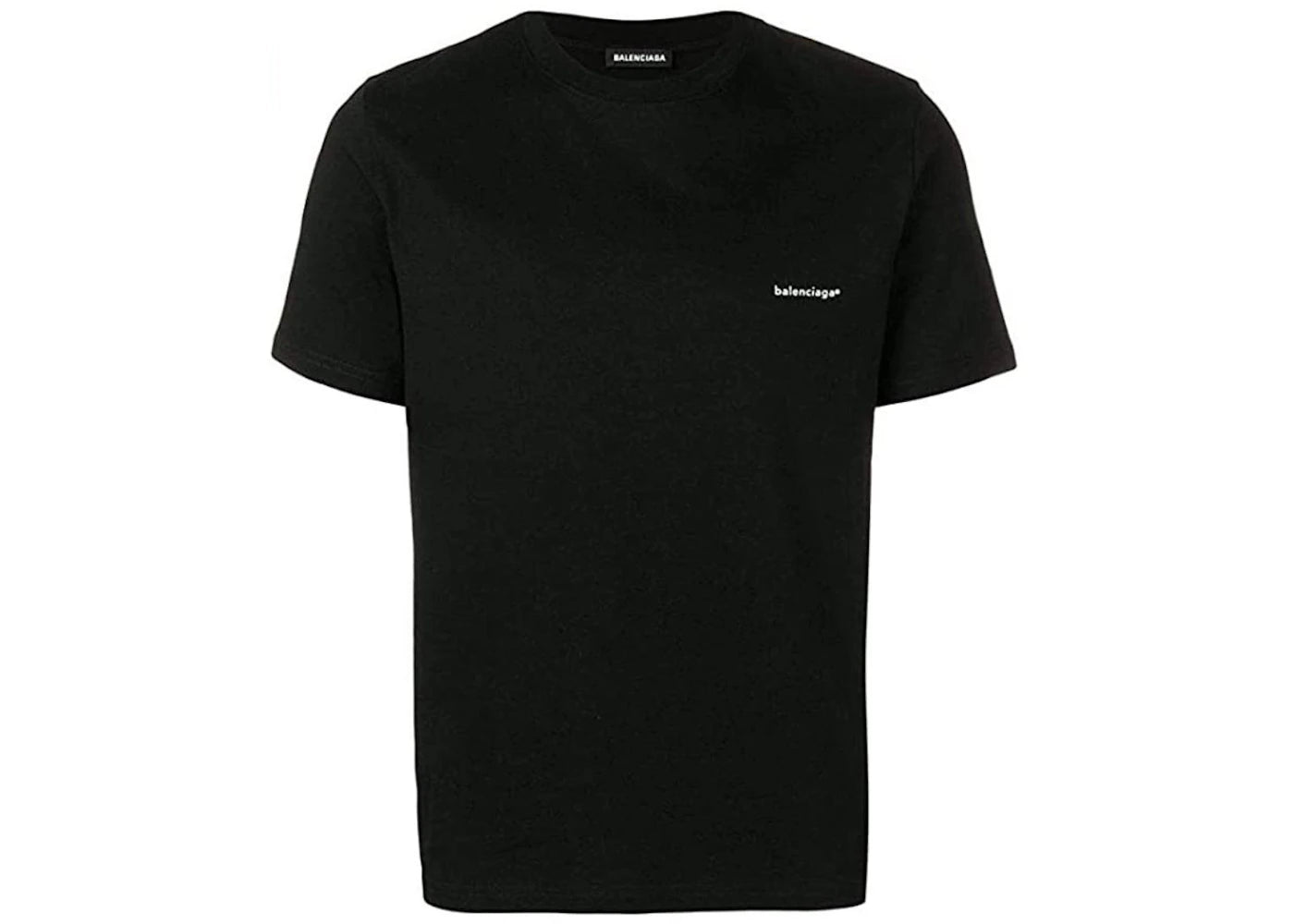 Balenciaga Small Logo Print Regular Fit Cotton T-shirt Black/White