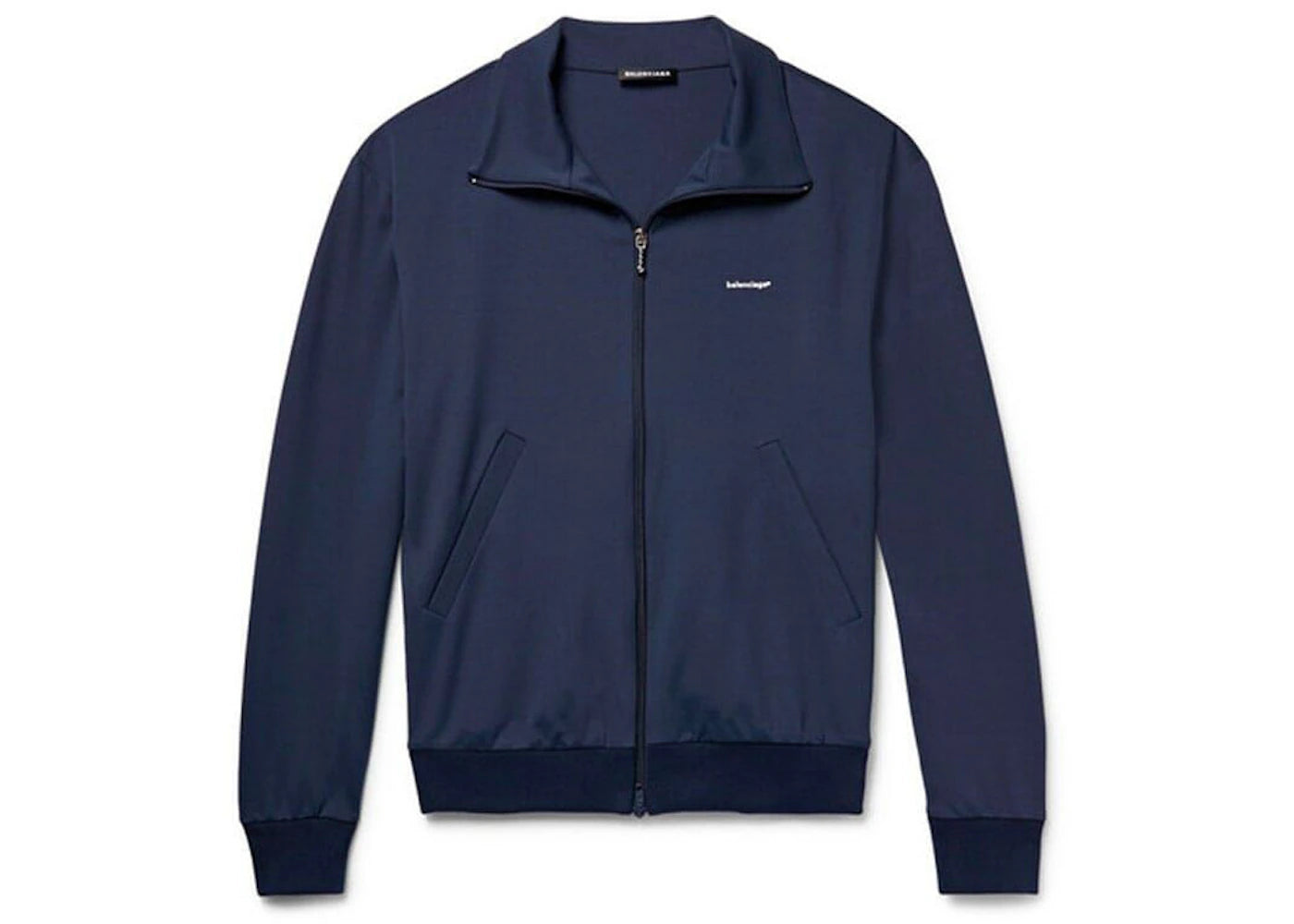 Balenciaga Small Logo Tech Jersey Track Jacket Blue