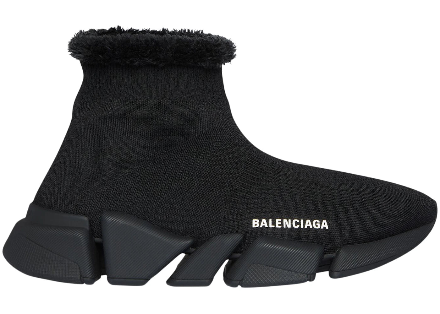 Balenciaga Speed 2.0 Recycled Fake Fur Black (Women's)