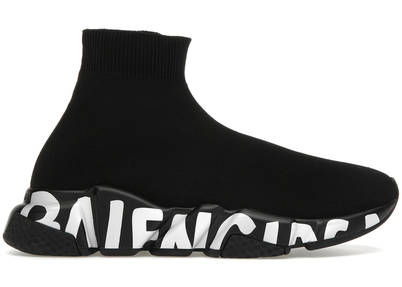 Balenciaga Speed Graffiti Trainers Black White Logo (Women's)