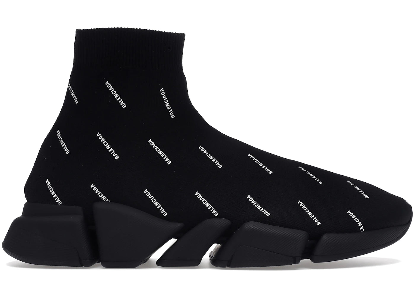 Balenciaga Speed Trainer 2.0 All Over Logo Black White