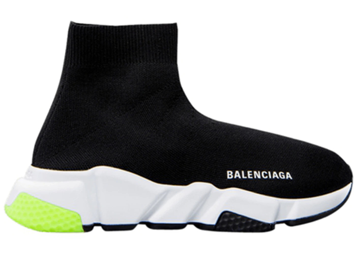 Balenciaga Speed Trainer Black Fluo Yellow Heel
