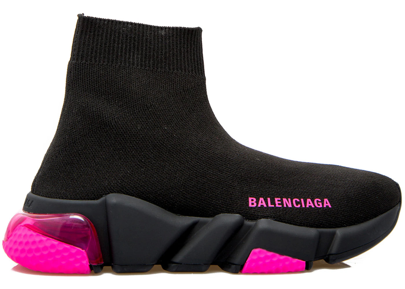 Balenciaga Speed Trainer Clear Sole Black Fluo Pink (Women's)