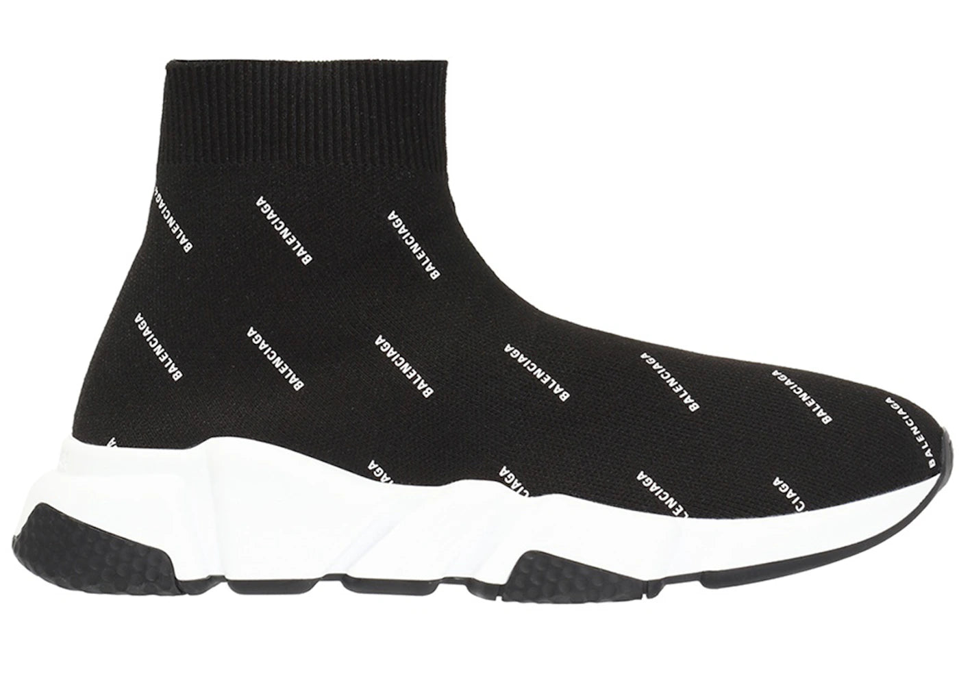 Balenciaga Speed Trainer Logo Print Black White 2020 (Women's)